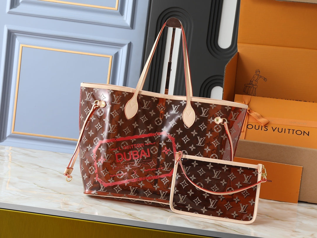 Vinyl Monogram Dubai NeverFull Tote Bag