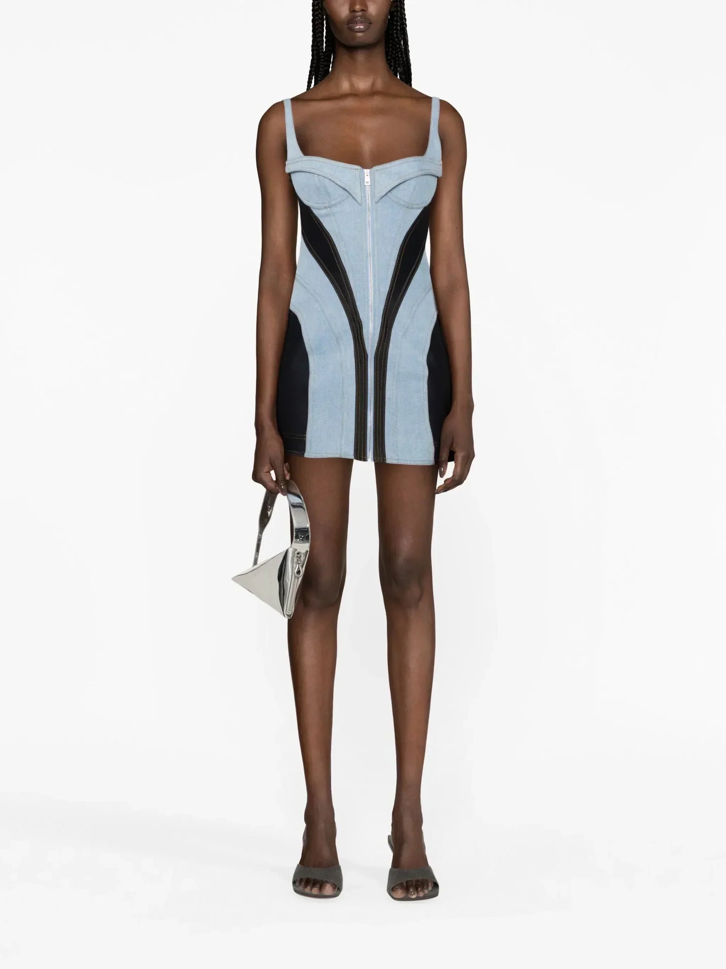Corset denim minidress
