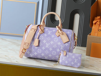 Speedy P9 Bandouliere Pastel Purple Handbag