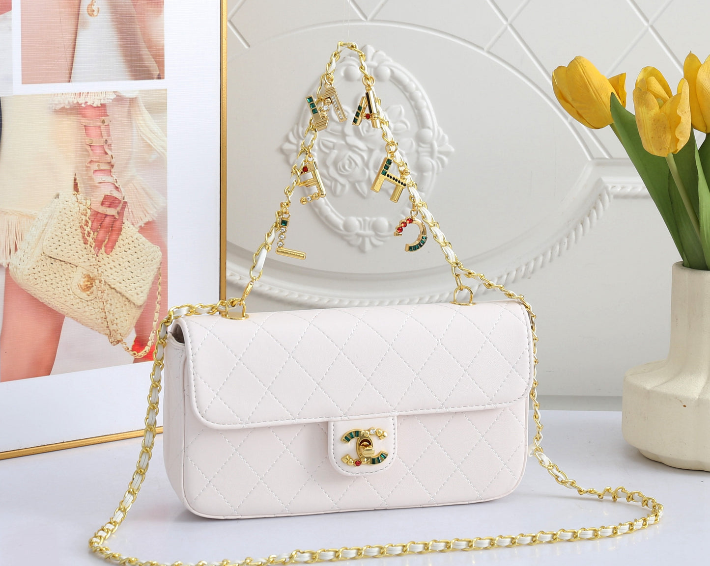Quilted Leather Flap Bag Gold-Tone Hardware