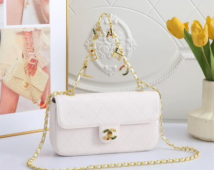 Quilted Leather Flap Bag Gold-Tone Hardware