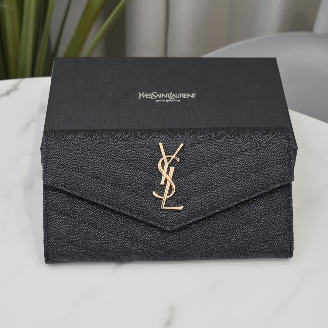 Cassandre Metalasse Large Flap Wallet Gold-Tone Hardware