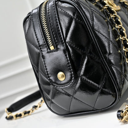 Small Bowling Bag In Black & Gold