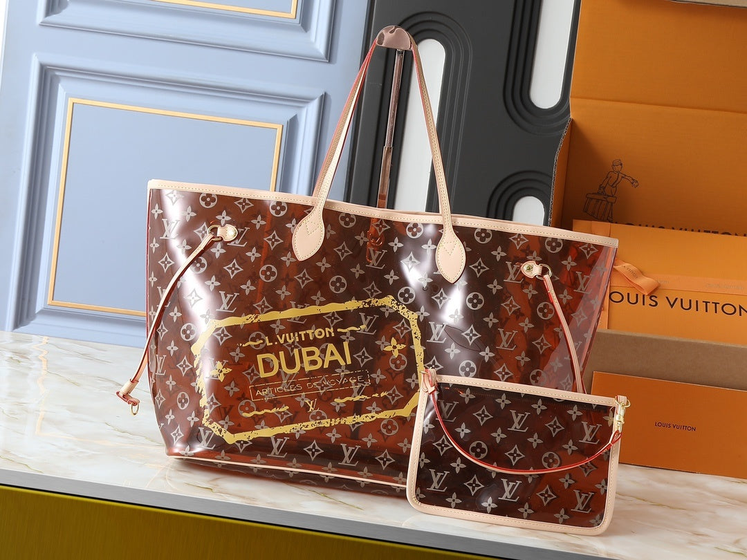 Vinyl Monogram Dubai NeverFull Tote Bag