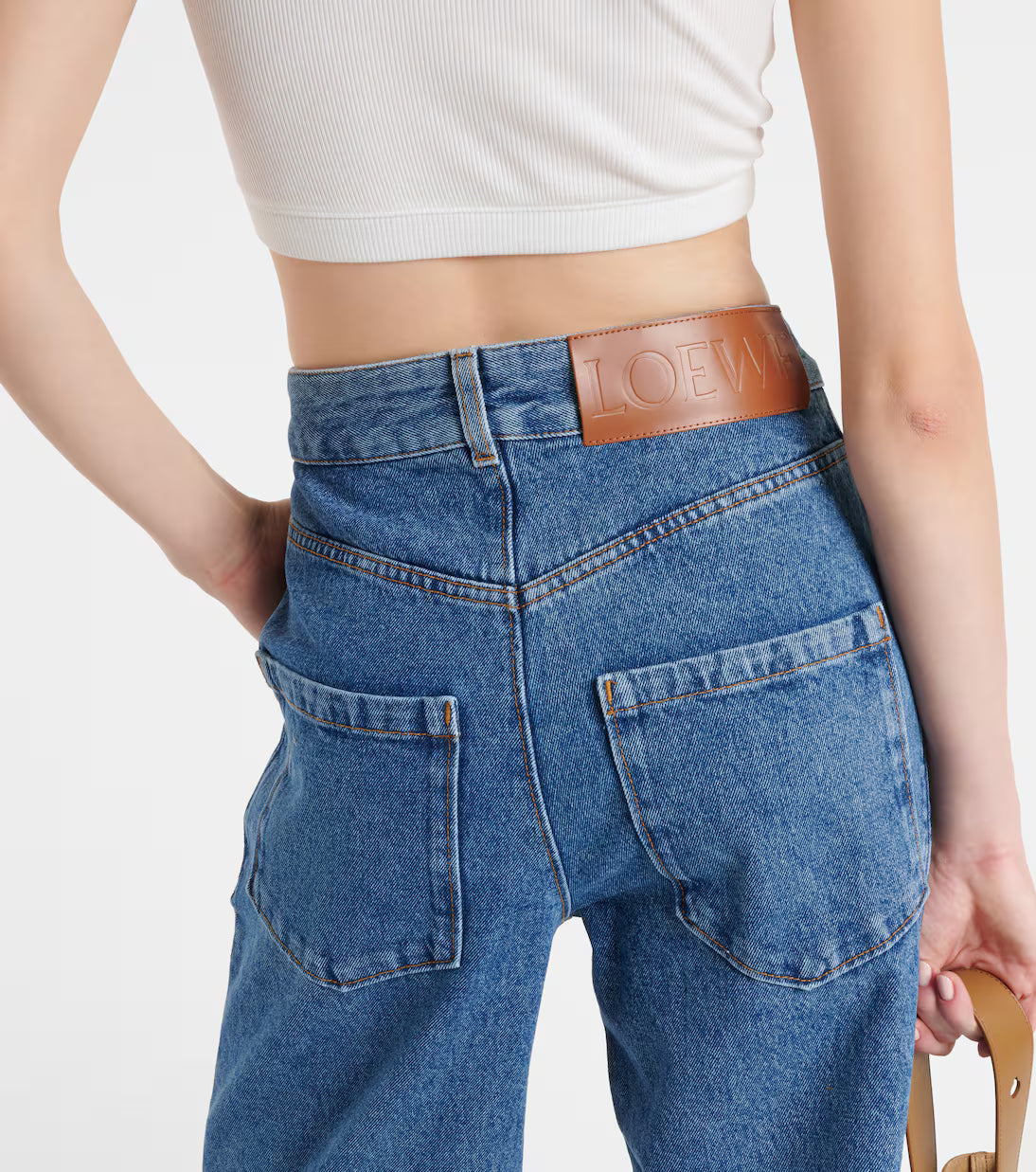 Anagram high-rise wide-leg jeans