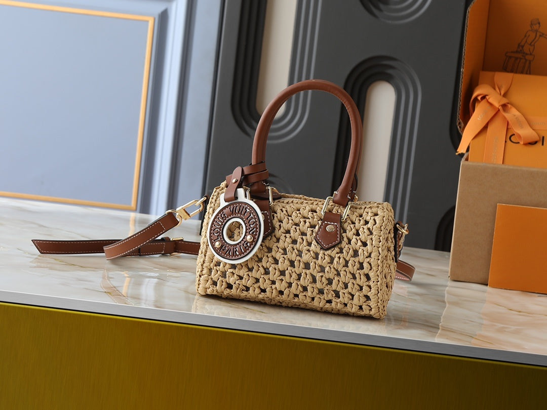 Raffia Nano Natural Tan Handbag