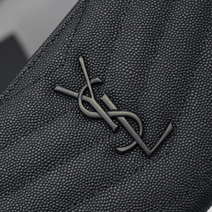 Large Zip Around Wallet Black Hardware