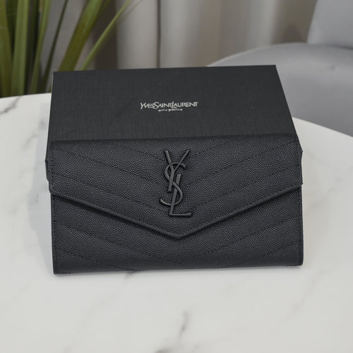 Cassandre Metalasse Large Flap Wallet Black Hardware