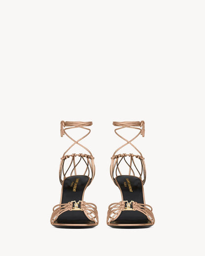 BABYLONE sandals in metallic leather