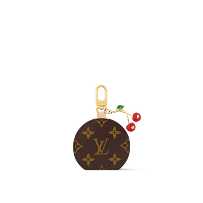 LV x TM Cerise LV Mini Mirror Bag Charm With Box