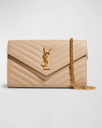 Cassandre Envelope Mini Matelasse Leather Shoulder Bag With Box